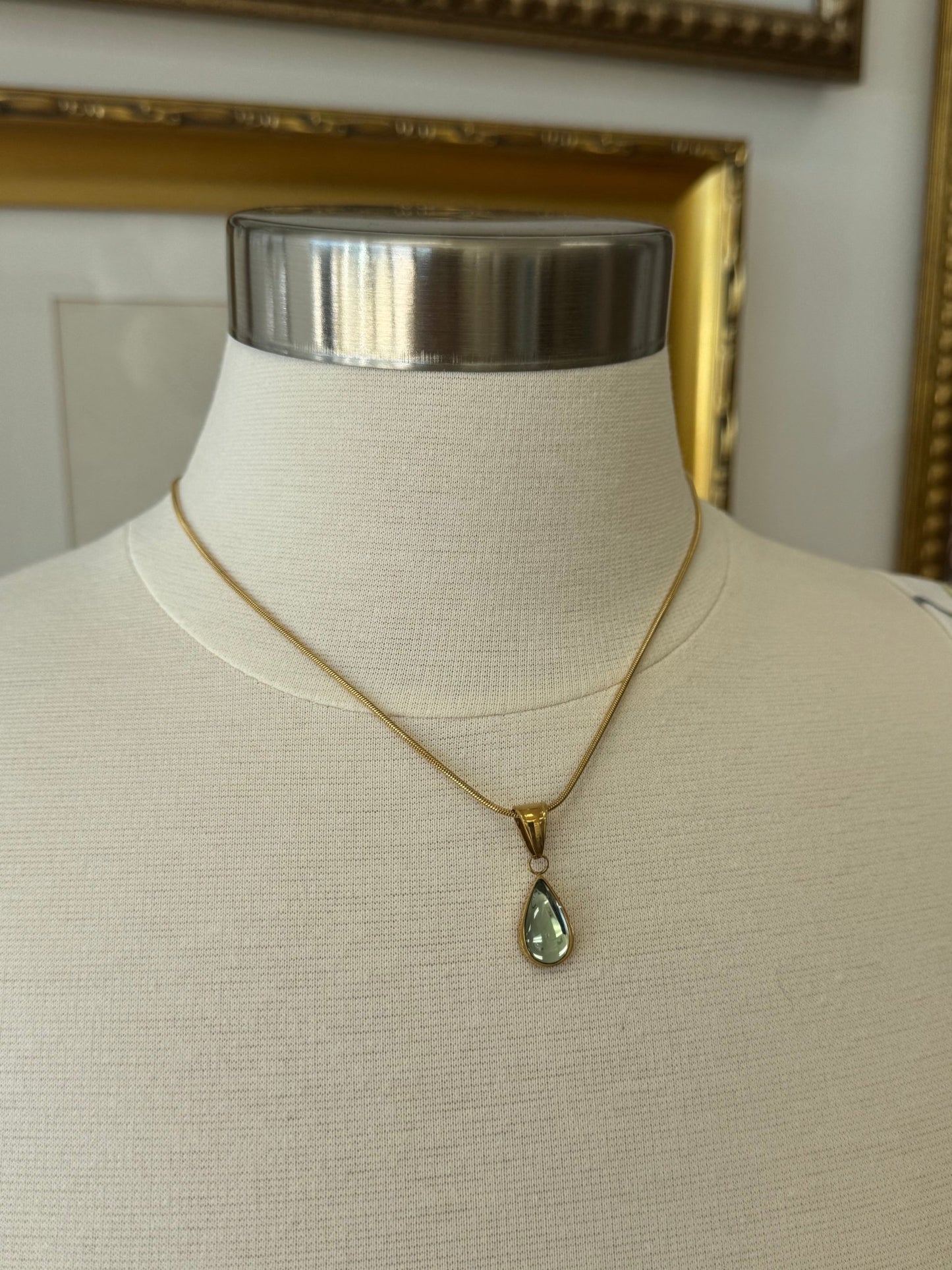 Glass Teardrop Necklace Necklaces