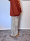 Eyelet Trim Plaid Pants