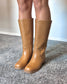 Block Heel Tan Boots