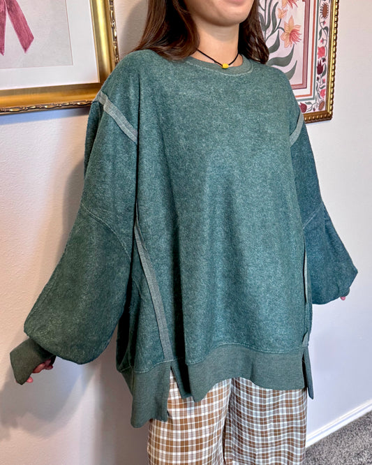 Oversized Raw Edge Sweatshirt