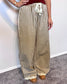 Lace Trim Striped Pants