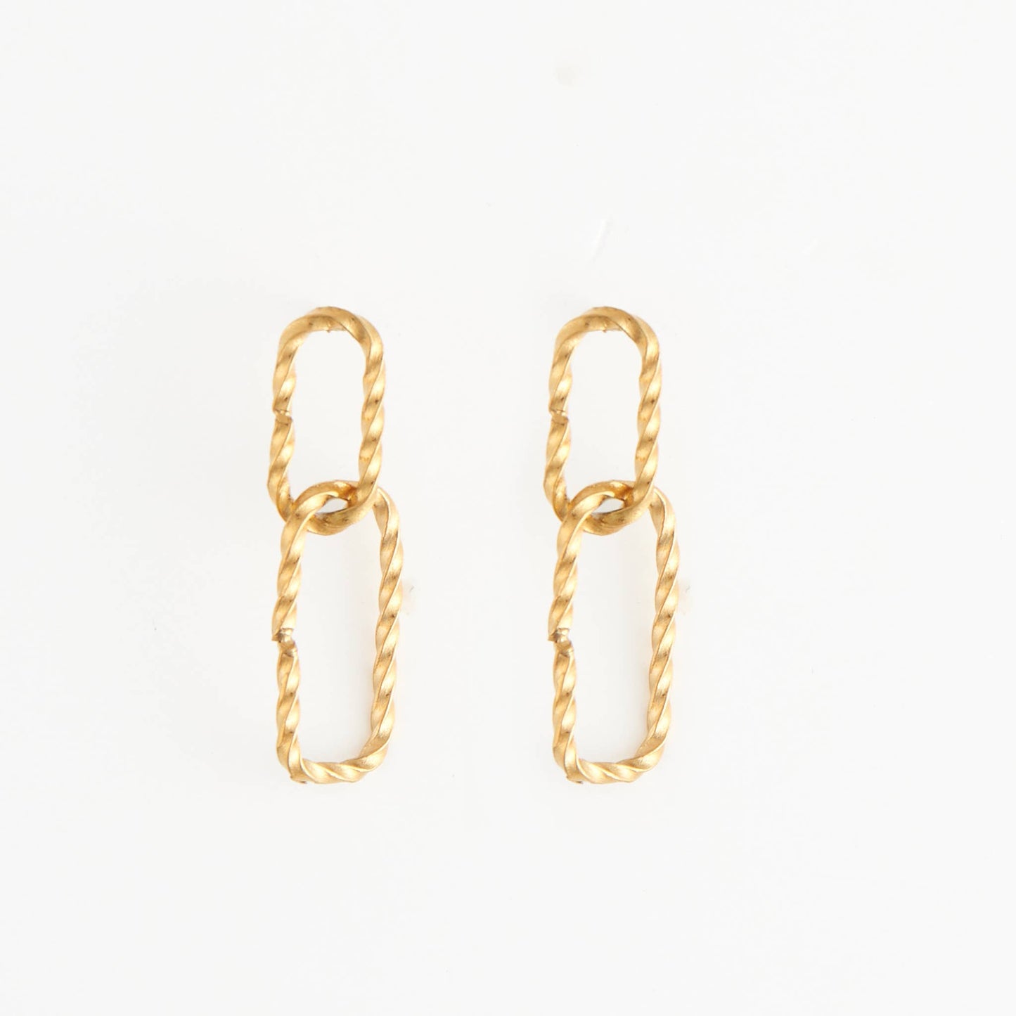Textured Link Dangle Earrings Earrings
