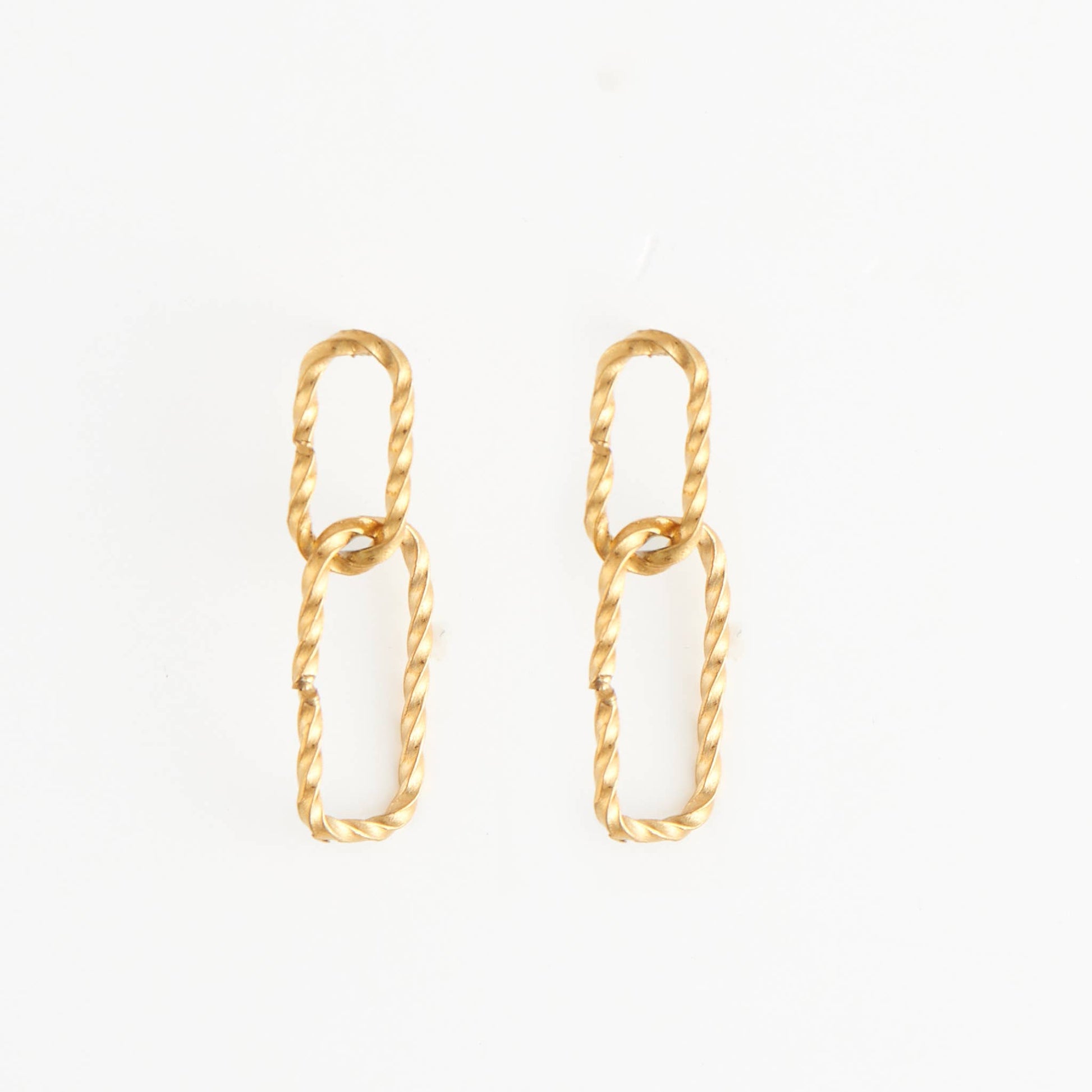 Textured Link Dangle Earrings Earrings