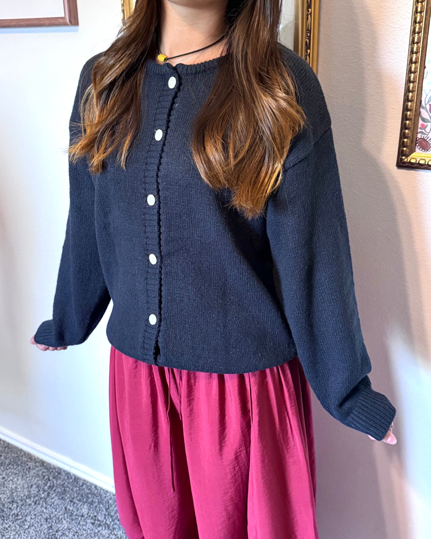 Lace Trim Flowy Pants