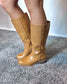 Block Heel Tan Boots