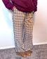 Eyelet Trim Plaid Pants