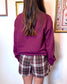 Brown Plaid Elastic Waist Shorts
