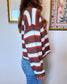 Brown Striped Cardigan