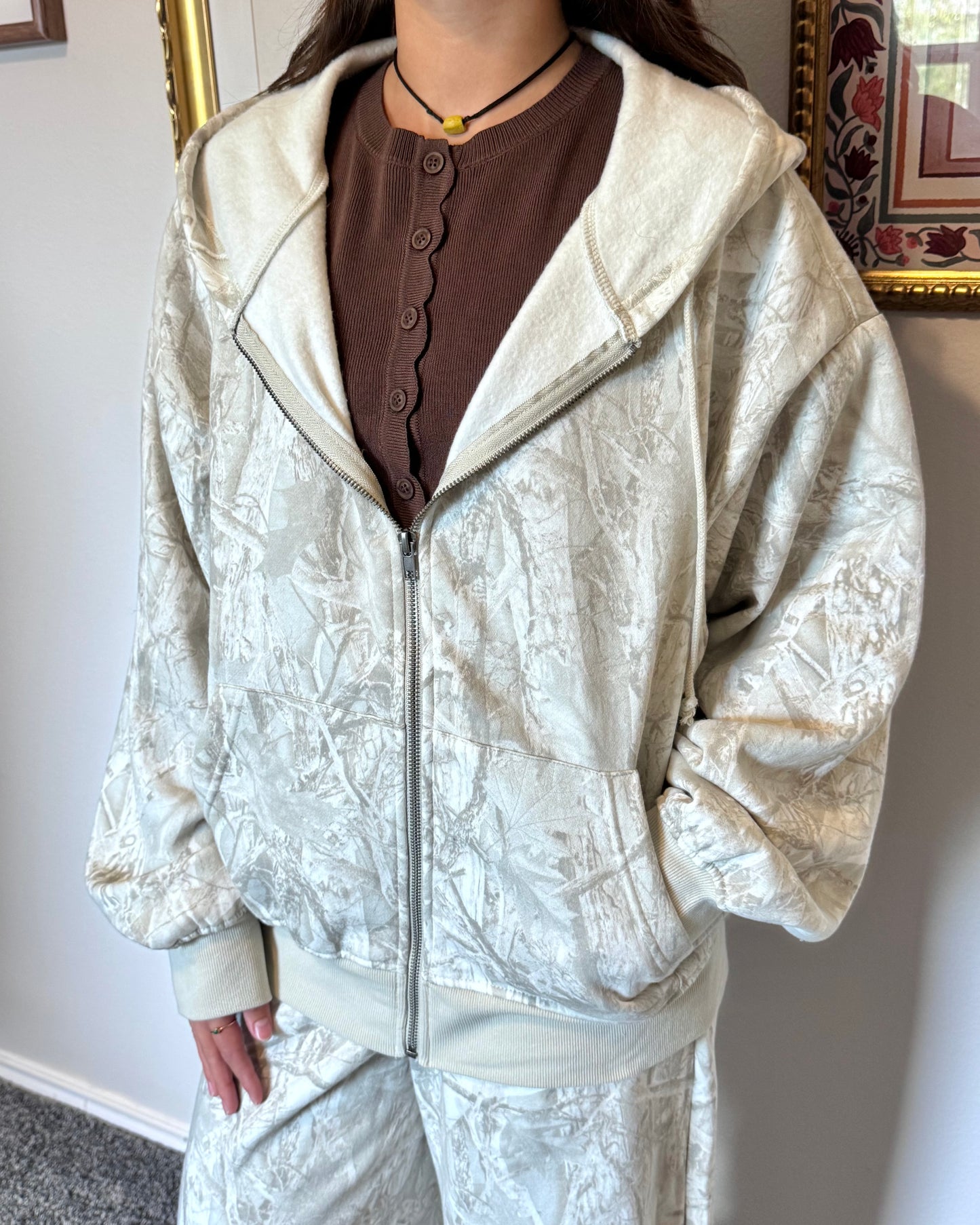 Camouflage Zip-Up Hoodie