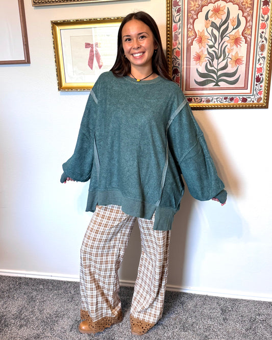 Oversized Raw Edge Sweatshirt