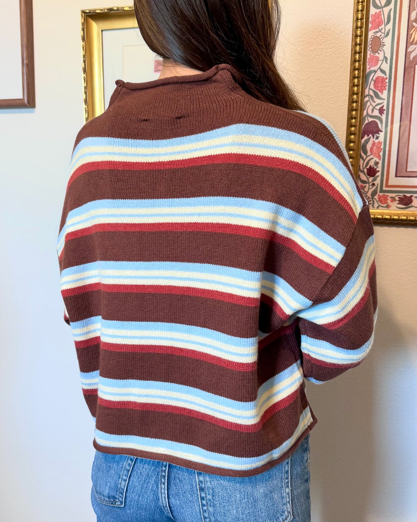 Brown Striped Cardigan