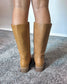 Block Heel Tan Boots