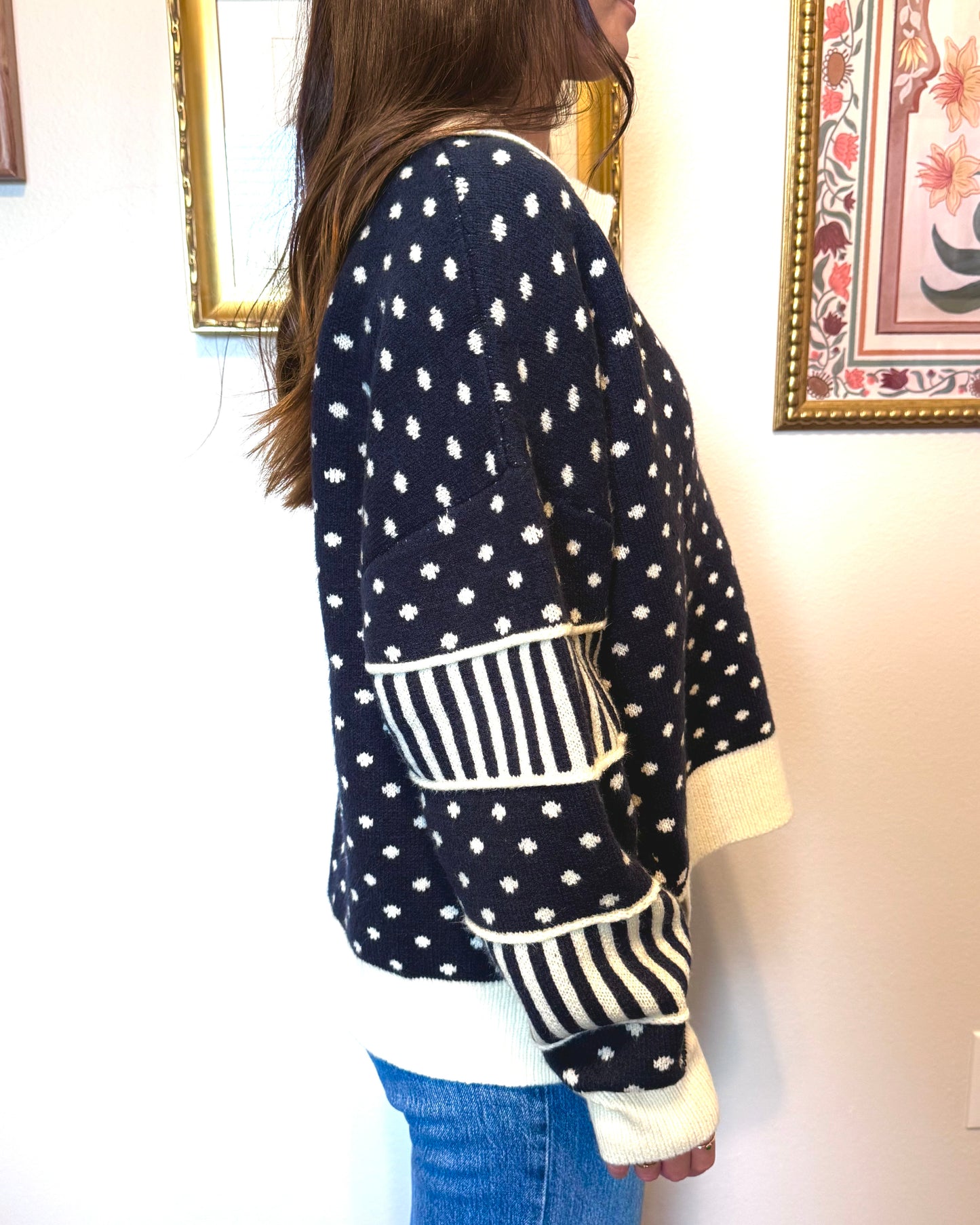 Dots & Stripes Sweater Top