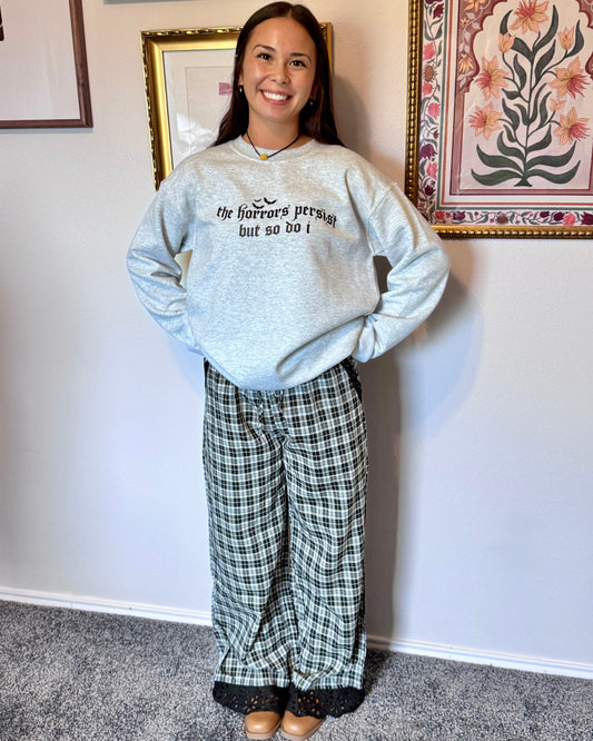 Horrors Persist Embroidered Sweatshirt