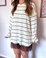 Striped Knit Long Sleeve Top