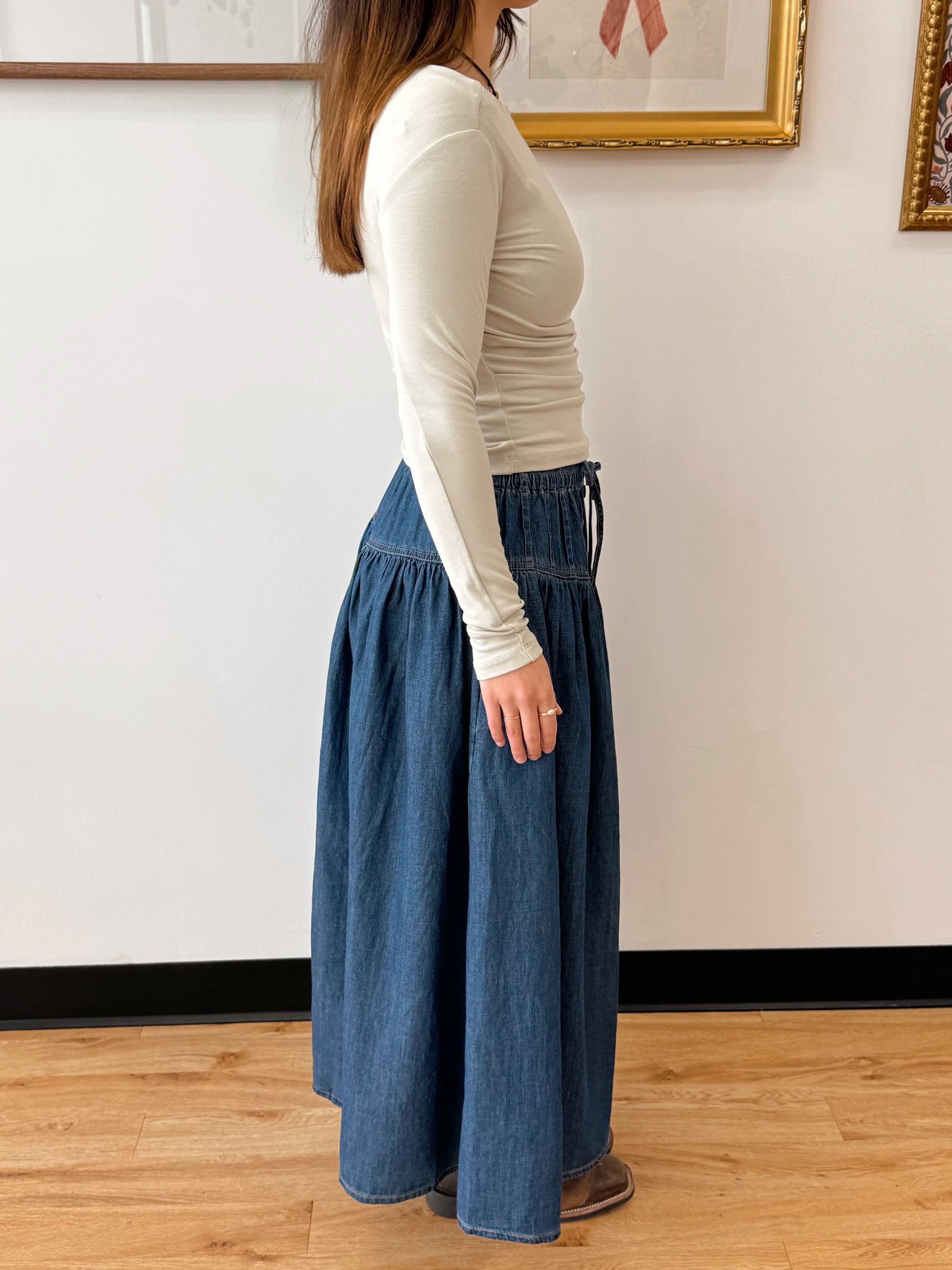 Boat Neck Long Sleeve Top Shirts & Tops