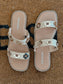 Raffia Gold Accent Sandals Shoes