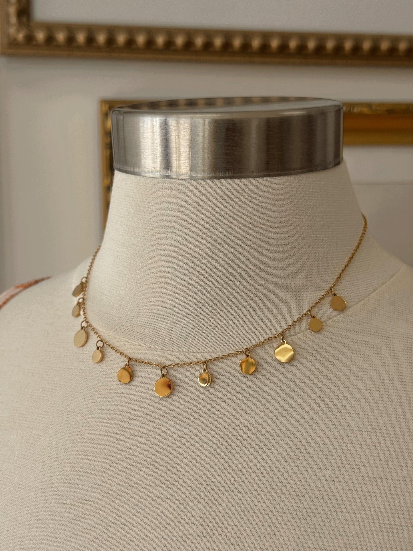 Gold Coin Charm Necklace