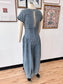 Denim Pleated Jumpsuit
