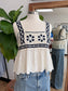 Navy Crochet Tank Top