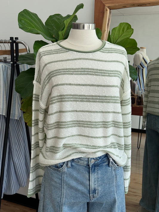 Textured Oversized Striped Sweater