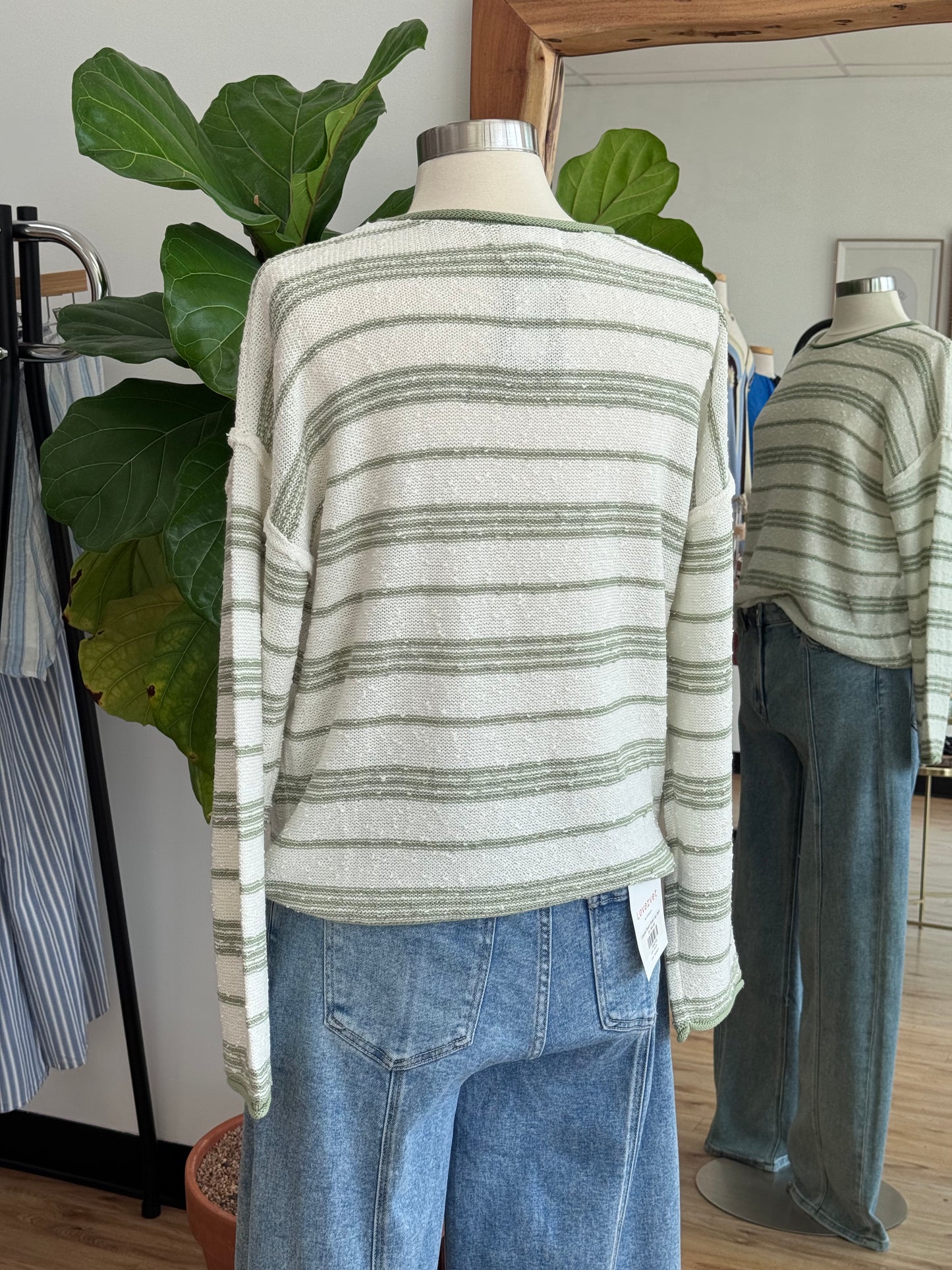 Textured Oversized Striped Sweater