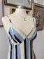 Blue & Brown Striped Mini Dress