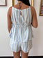 Baby Blue Striped Tank Top Shirts & Tops