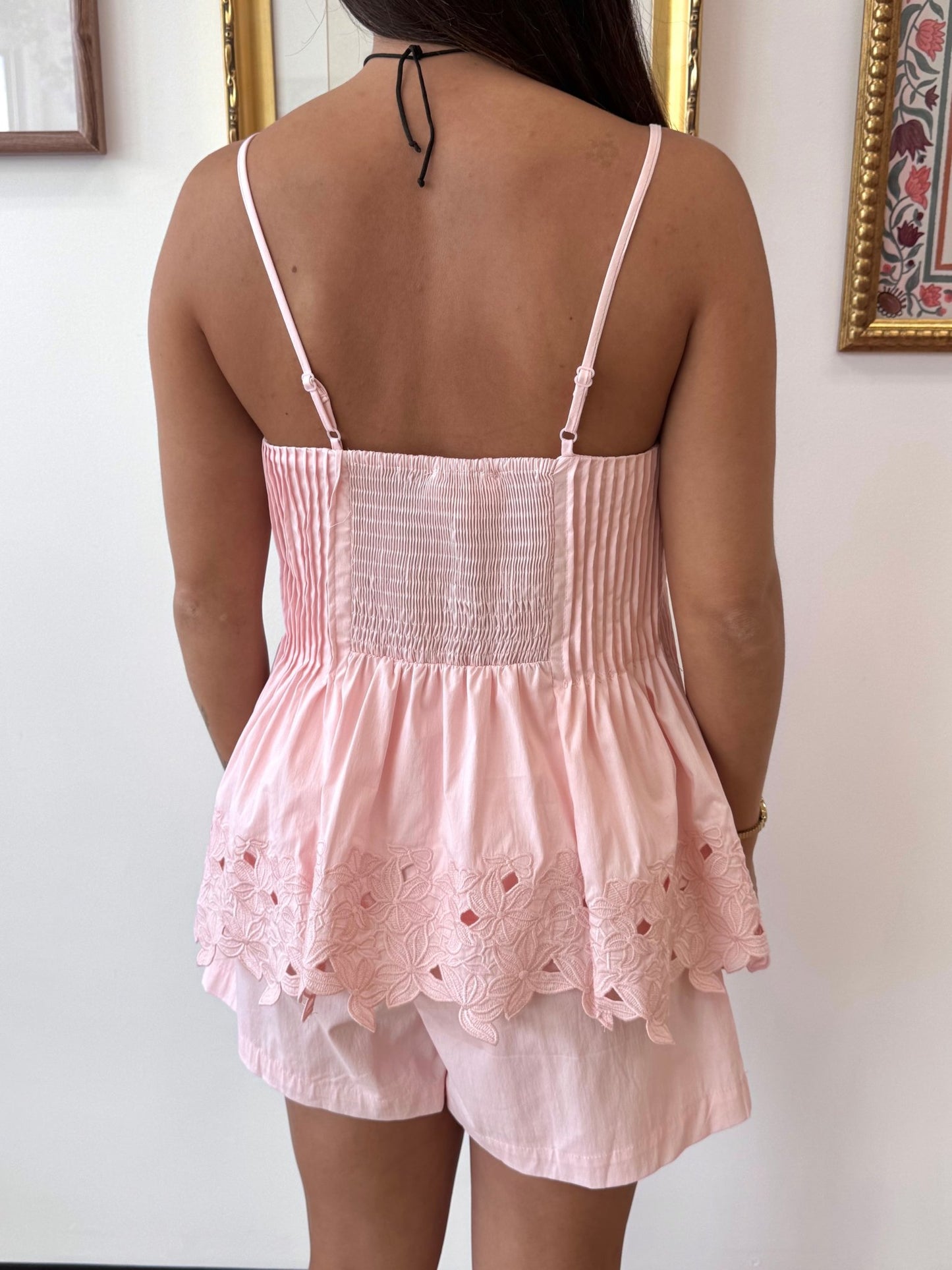 Pink Pin-Tuck Tank Top Shirts & Tops