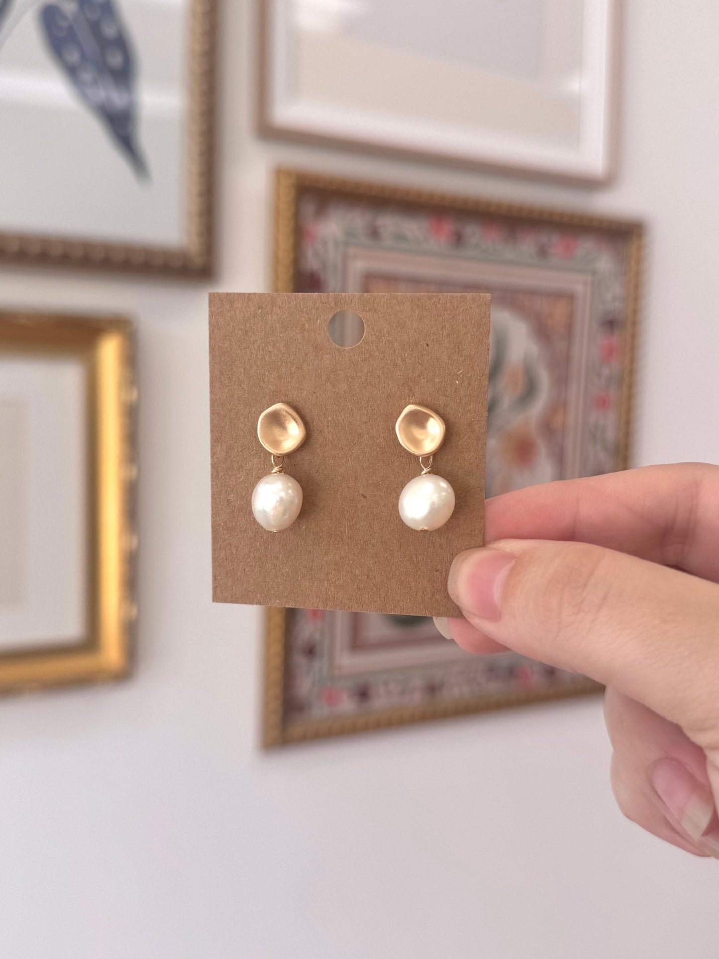Baroque Pearl Stud Earrings Earrings
