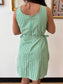 Boat Neck Green Striped Dress Dress