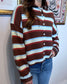 Brown Striped Cardigan Shirts & Tops