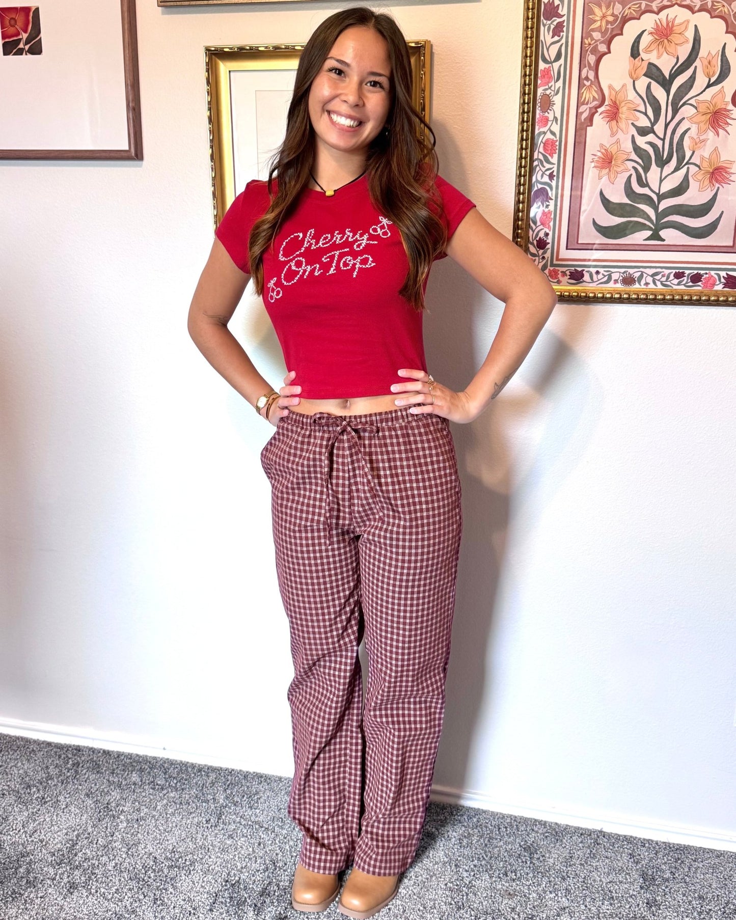 Cherry On-Top Baby Tee Shirts & Tops