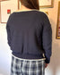Contrast Trim Navy Sweater Shirts & Tops