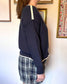 Contrast Trim Navy Sweater Shirts & Tops