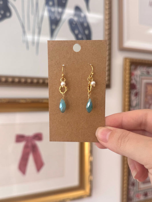 Crystal Pearl Drop Earrings Earrings