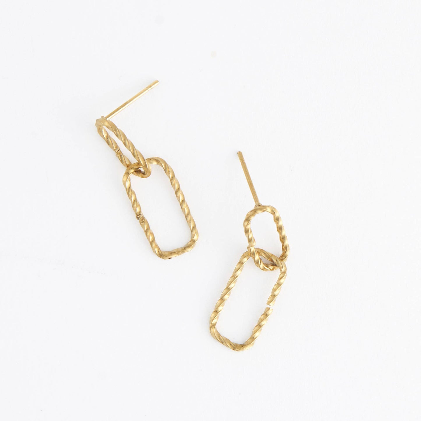 Textured Link Dangle Earrings Earrings