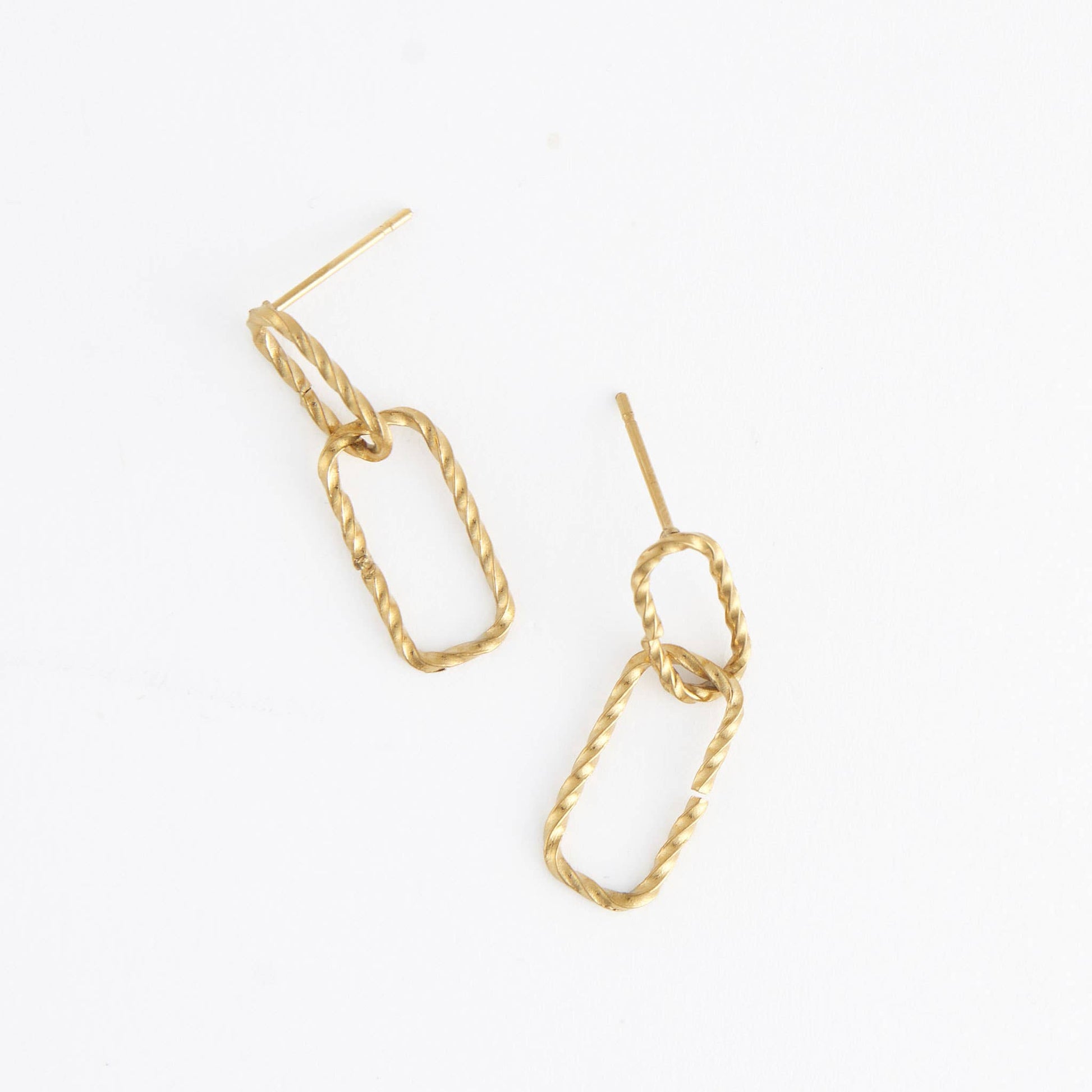Textured Link Dangle Earrings Earrings