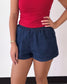 Dark Denim Elastic Shorts Shirts & Tops