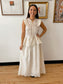 Eyelet Pleated Cream Top Shirts & Tops