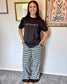 Eyelet Trim Plaid Pants Pants