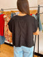 Flared Hem Waffle Knit Top Shirts & Tops
