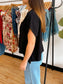 Flared Hem Waffle Knit Top Shirts & Tops