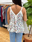Floral Lace Trim Tank Top Shirts & Tops
