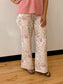 Floral Patchwork Wide Leg Pants Pants