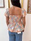 Floral Ruched Peplum Top Shirts & Tops