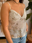 Floral Sequined Tank Top Shirts & Tops
