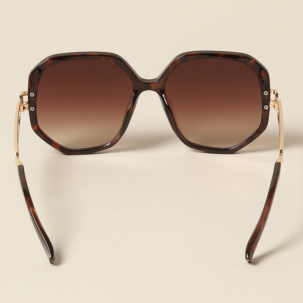 Geometric Metal Accent Sunnies Sunglasses