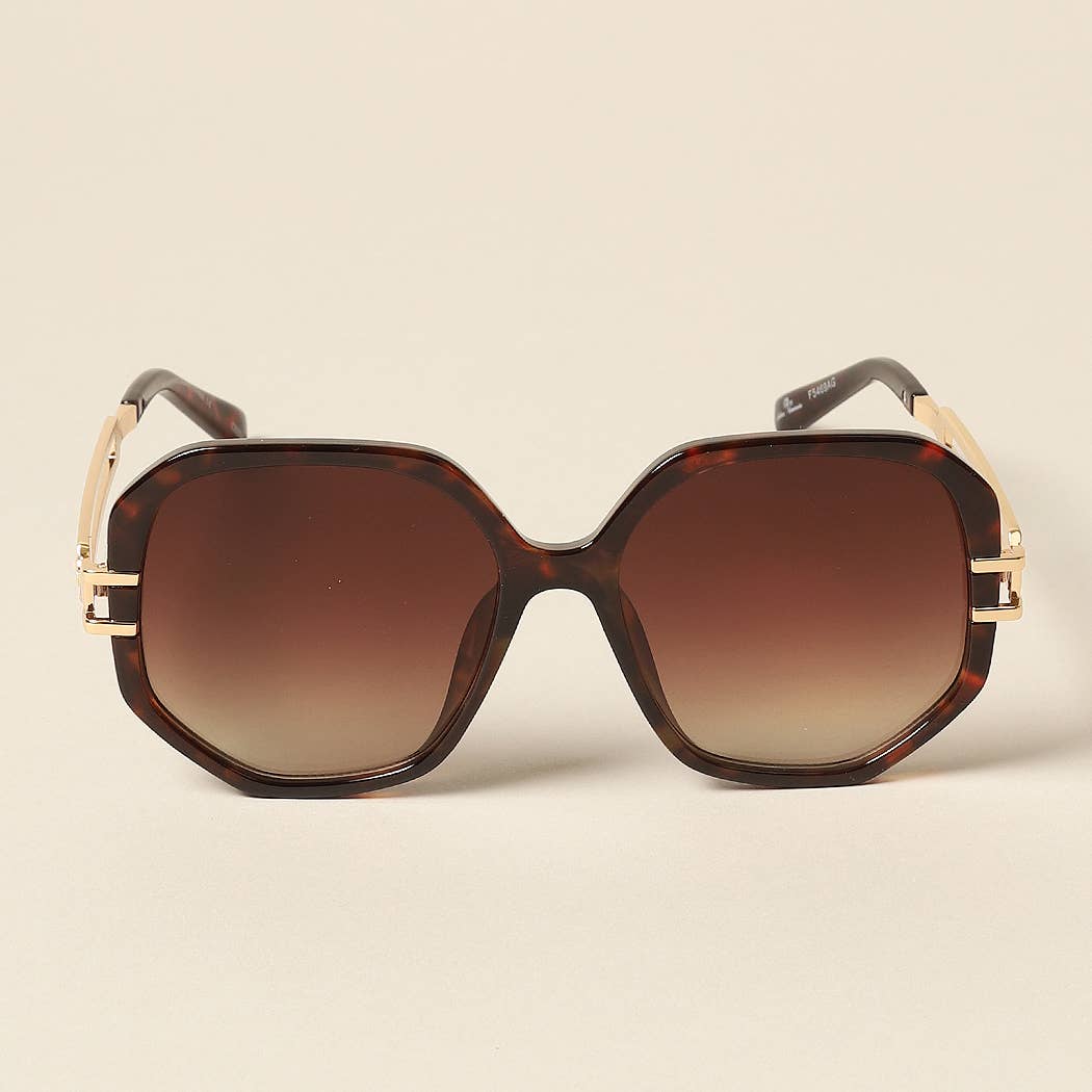 Geometric Metal Accent Sunnies Sunglasses