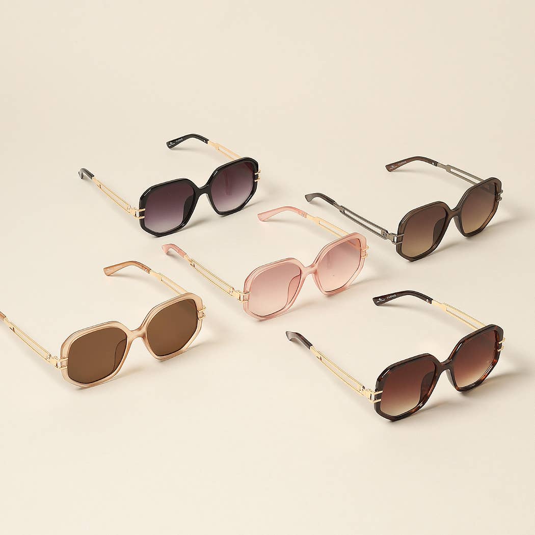 Geometric Metal Accent Sunnies Sunglasses